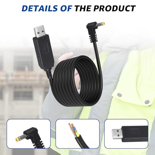 Power Cable for Yaesu Radio USB Charger Cable Compatible with Yaesu Radio Walkie Talkie FT-60R FT-1DR FT-2DR VX-5R VX-6R VX-7R VX-8R & CD-41 CD-47
