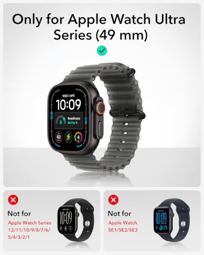 Armorite Screen Protector For Apple Watch Ultra 3 2025 /Ultra 2 /Ultra (49 Mm), Military Grade Protection, Tempered Glass Film With Aluminum Alloy Frame, Anti-Scratch, 2 Pack, Black