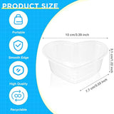 48 Pcs Valentine‘S Day Heart Shaped Storage Containers 4 Oz Heart Plastic Containers With Lids Transparent Small Clear Box Portion Cups For Diy Craft Making Liquid Foam Ball Soft Clay