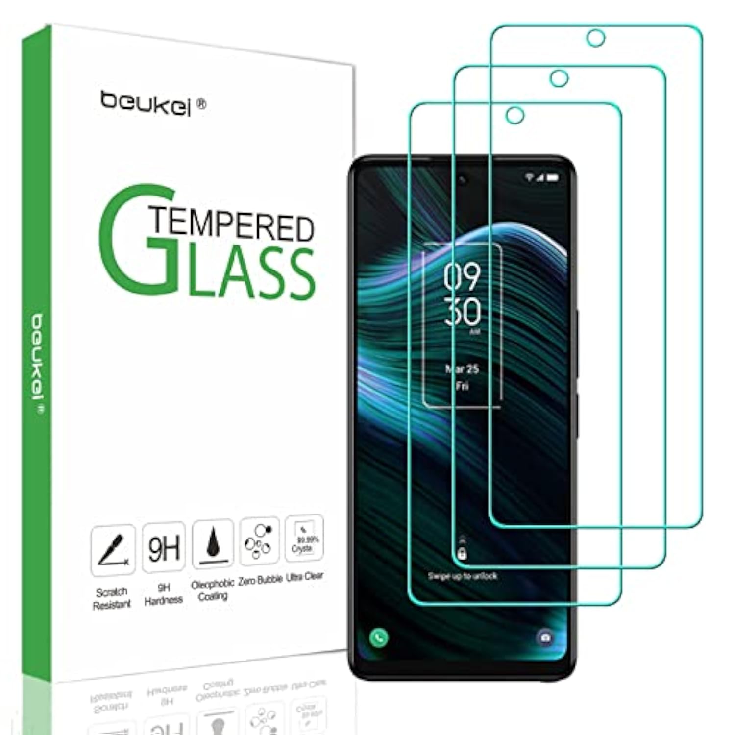 (3 Pack) Compatible For Tcl Stylus 5G Screen Protector Tempered Glass,Touch Sensitive,Case Friendly, 9H Hardness