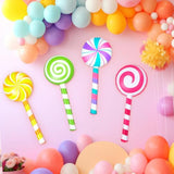 8 Pcs Large Inflatable Lollipop 29.53 Inch Candy Birthday Party Decorations Inflatable Giant Lollipop Prop Candy Shape Balloons For Themed Party Favors(Classic)