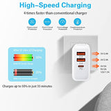 Usb C Charger 2Pack, 30W 3-Port Fast Type C Wall Charger Block With Pd 3.0 + 5V/2.4A Foldable Usb C Charging Block Plug Compatible For Iphone 14/13/Pro Max/Samsung Galaxy/Pixel 7-White