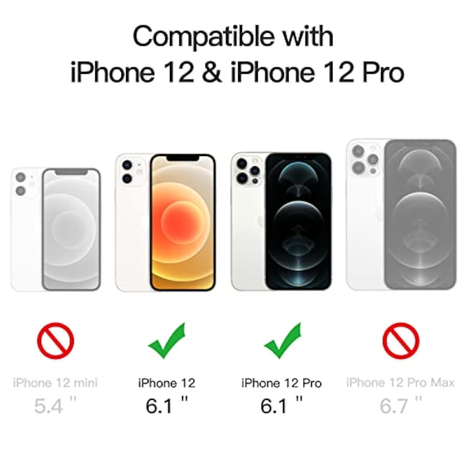 JETech Magnetic Case for iPhone 12/12 Pro 6.1-Inch Compatible with MagSafe Wireless Charging, Shockproof Phone Bumper Cover, Anti-Scratch Clear Back (Clear)