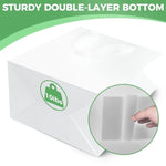 White Gift Bags With Handles: 8X5X10 Inch 30Pcs Medium Paper Gags Bulk For Birthday Wedding Party Shopping