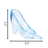 24 Pieces Mini Plastic Cinderella Slippers 3.5 Inch Glass Heels Princess For Wedding Birthday Party Table Favors Decoration (Blue)