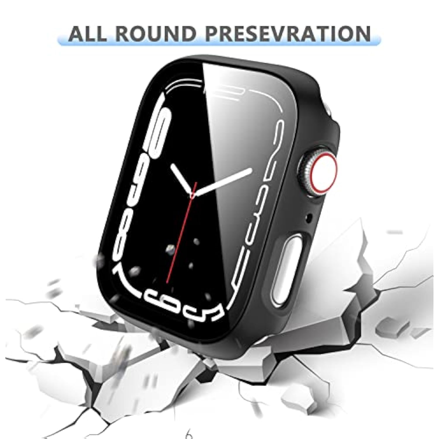 6 Pack Hard Pc Case With Tempered Glass Screen Protector For Watch 44Mm Se(2022) Series 6/Se/5/4, Ultra-Thin Scratch Resistant Full Protective Bumper Cover For Iwatch 44Mm Accessories