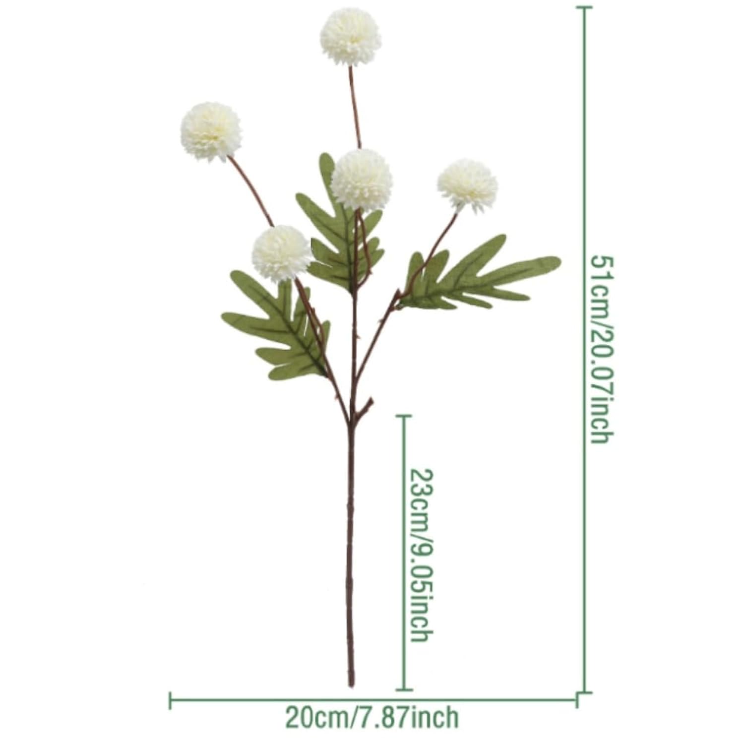 Pompon Mum Artificial Flower, 8 Pcs Faux Flowers Mini Ball Chrysanth With Stems Kiku Flower Home Decor, Fake Silk Flowers For Diy Bouquet Centerpieces Office Wedding Decoration (White)