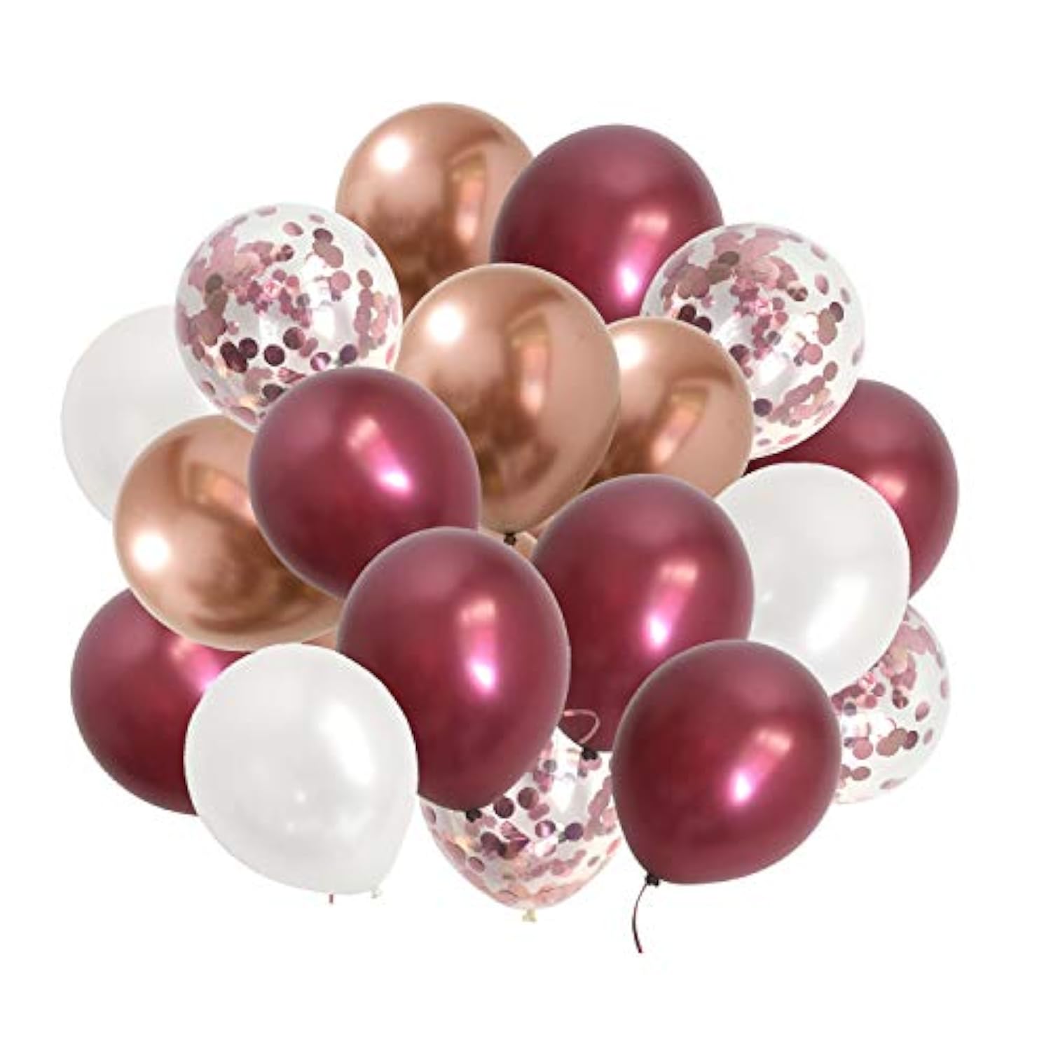 50pcs Chrome Rose Gold Burgundy Balloons Birthday Wedding Party Decor