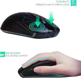 Led Wireless Mouse,2.4G Ergonomic Optical Mouse With Usb Receiver,Rechargeable Portable Computer Mice For Pc,Mac,Tablet,Chromebook,Notebook,Laptop-Black (New)