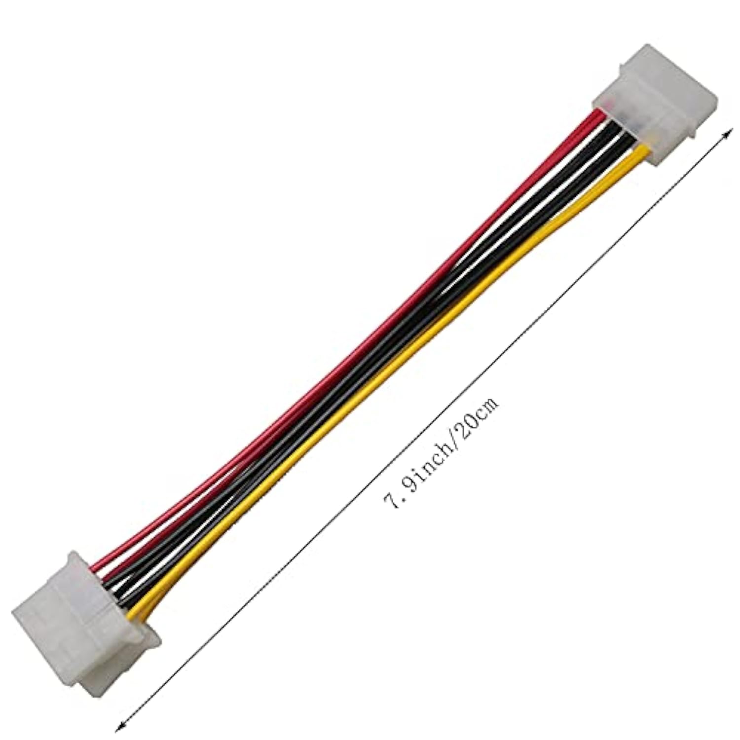 4 Pin Y-Splitter Ide Extension Adapter 2Pcs 20Cm/7.9Inch 4-Pin Molex Male To D