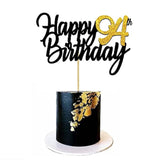 Happy 94Th Birthday Cake Toppers Glitter 94Th Anniversary Cake Topper 94 Years Loved Bday Decorations 94 Gold Birthday Cake Decorations Ninety-Four Party Supplies For Women Men(Black Gold)