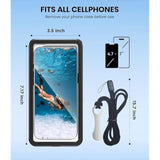Waterproof Phone Case With Lanyard, Underwater Phone Cases For Snorkeling/Diving/Swimming/Filming, Ip68 Water Proof Touchscreen Case For All Cell Phones: Iphone/Samsung/Moto/Pixel - Black