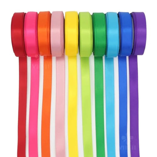 Rainbow Ribbon Solid Color Ribbon Satin Ribbon Assortment 10 Colors Do