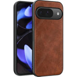 For Google Pixel 9/Pixel 9 Pro Case, Pu Leather Thin Slim Case Soft Bumper Shockproof Protective Phone Cover For Pixel 9/9 Pro(Brown)