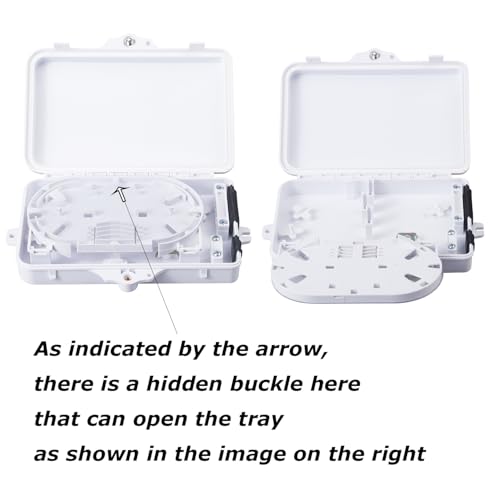 Fiber Optic Distribution Box, 6 Port Wall Mount Enclosure With 6 Lc Duplex Om3 Adapters, Multimode, Ftth, Ip65 Waterproof Outdoor/Indoor Use - 8.27" X 5.31" X 1.57"