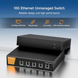 8 Port 10G Ethernet Switch Unmanaged, 8X 10G Rj45 Ports Support 10G/5G/2.5G/1000M/100M Auto-Negotiation, 160Gbps Switching Capacity, Desketop Or Rackmountable Plug And Play Network Switch