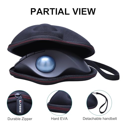 Ltgem Case Compatible With Logitech Ergo M575S / M575 / M570 Wireless Trackball Ergonomic Mouse, Office Travel Carrying Storage Bag - Black(Case Only)