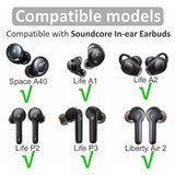 Double Flange Compatible With Soundcore Space A40 Ear Tips, Noise Reduce Replacement Silicone Eartips Buds Cover Accessories Compatible With Soundcore Life P3 A1 Space A40 - S/M/L Black