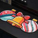Christmas Bell Shape Mouse Keyboard Pad, 19.7" X 9.8" Extended Large Keyboard Mat, Soft Cute Creative Xmas Gaming Mouse Pad, Non-Slip Rubber Base Key Board Pad For Office & Home Desk Decoration