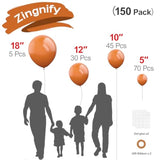 150Pcs Burnt Orange Balloon Arch Kit Different Sizes for Thanksgiving Halloween Fall