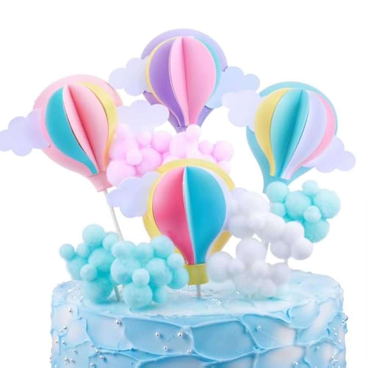 Kids Party Favors Hot Air Balloon Pack Of 8 Paper Cake Topper