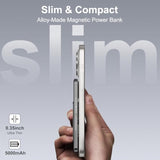 Magnetic Slim Portable Charger With Stand, 5000Mah Wireless Power Bank[Alloy-Made], Pd 20W Fast Charging Compatible With Iphone 16/15/15 Pro/15 Pro Max, Iphone 14/13/12 Series