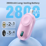 [2-Pack]Portable Charger for Apple Watch Series,Compact Wireless Magnetic iWatch Charger,2800mAh Fast Charging Power Bank for Apple Watch Series