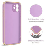 Luxury iPhone 11 Case with Rotatable Ring Stand and Magnetic Kickstand, Rose Gold Edge, Purple