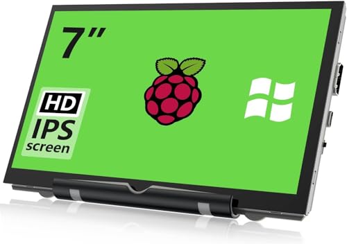 Raspberry Pi Screen, 7 Inch Portable Monitor External Display 800X480 Ips Screen Small Hdmi Monitor For Raspberry Pi 400/4/3/2/Zero/B/B+ Jetson Nano Win11/10/8/7 (Non-Touch)