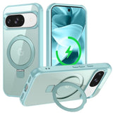 For Google Pixel 10/Pixel 10 Pro Case, [Magnetic Invisible Stand] [Compatible With Magsafe] [Military Grade Drop Protection] Slim Frosted Translucent Back Shockproof Protective Cover, Blue