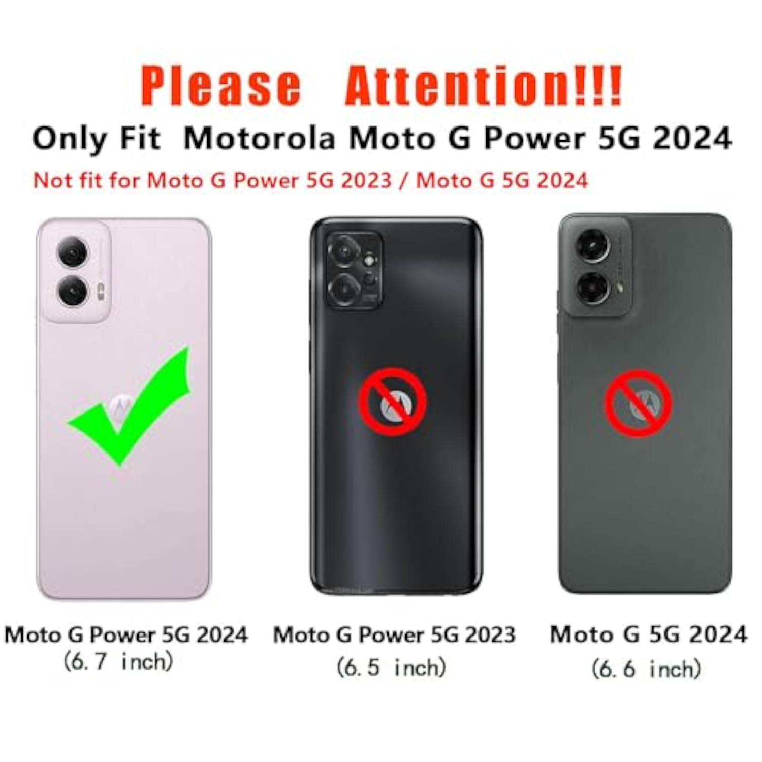Motorola G Power 5G 2024 Heavy Duty Rugged Shockproof Protective Case with HD Screen Protector and Slide Camera Cover, Black
