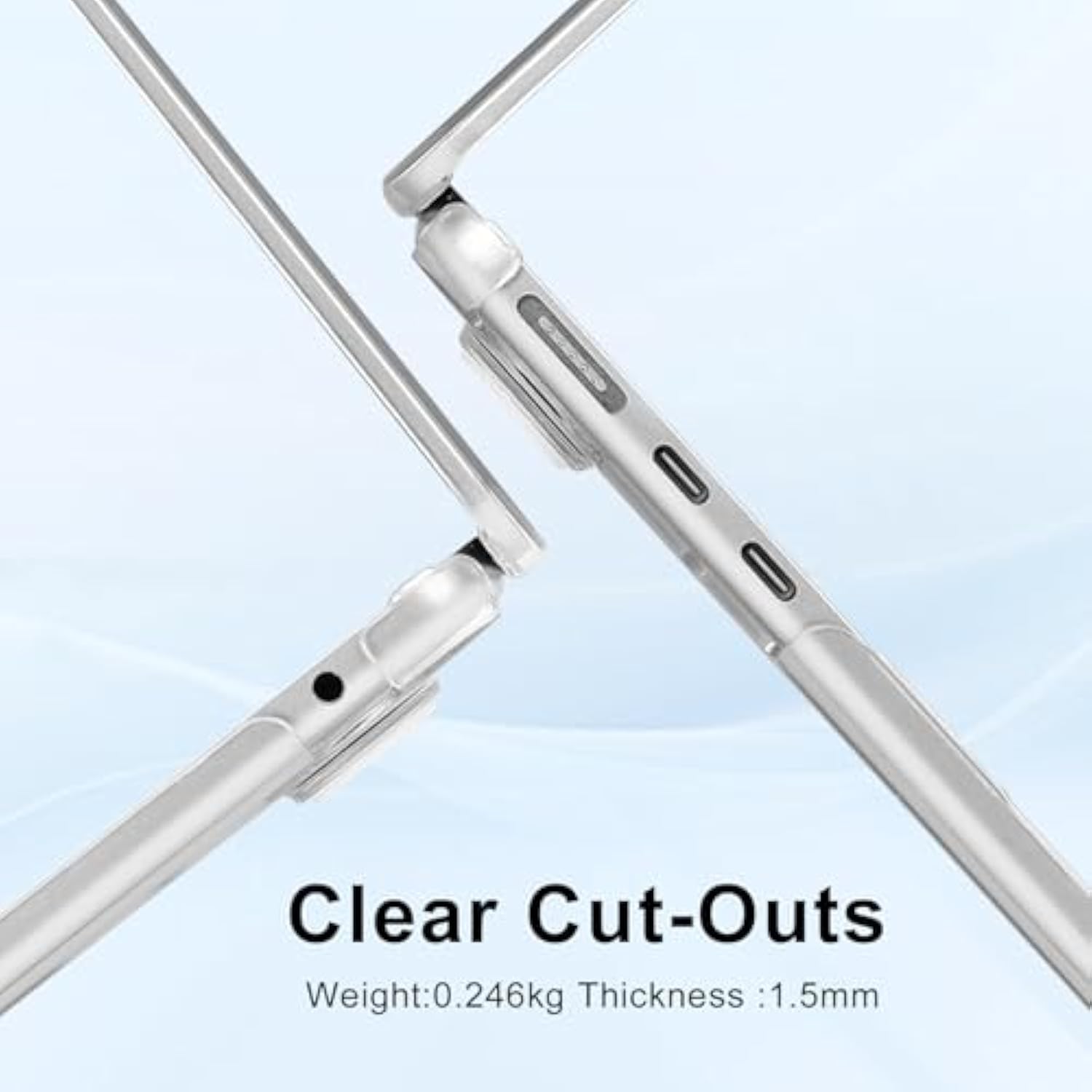 MOSISO Compatible with MacBook Air 13 inch Case 2025 2024 2023 2022 M4 A3240 M3 A3113 M2 A2681, Plastic Hard Shell&Flap Felt Sleeve Bag & Keyboard Cover for MacBook Air 13.6 inch Case, Clear & Gray