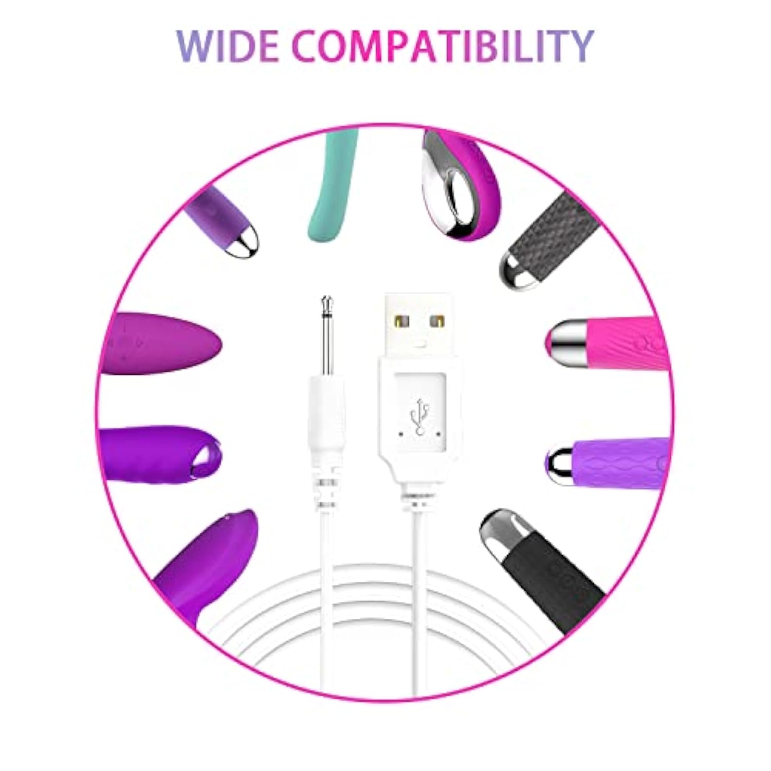 Usb Dc Charging Cable 2.5Mm Dc Charger Cord 2.7Ft Replacement For Massager-2 P