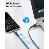 Short Usb C Cable 1.5Ft [3Pack], 18 Inch Usb To Usb C Cable 3A Fast Charging D