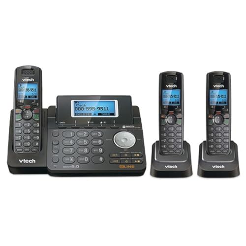 Ds6151-11 Dect 6.0 2-Line Expandable Cordless Phone + (2) Ds6101-11 Accessory Handset, Black