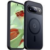 Magnetic For Google Pixel 9 Pro Case/Google Pixel 9 Case,[ Drop Protection] [Anti-Fingerprint] Slim Translucent Matte Back Phone Case,Black