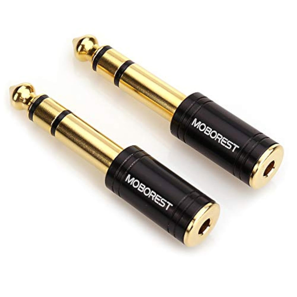 3.5Mm To 1/4" Adapter - Authentic Genuine Universal 6.35Mm Pure Copper Adapter Jack - 3.5Mm (1/8 Inch) Female To 6.35Mm (1/4 Inch) Male Headphone Adapter, Black Fashion 2-Pack