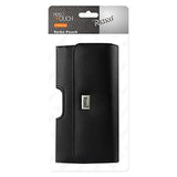 Plus Size Black Leather Wallet Pouch Clip ( Plus Size Compatible With The Apple Iphone 8 Plus / 7 Plus / 6S Plus With A Heavy Duty Hybrid Case On ) And Zoomazig Stylus