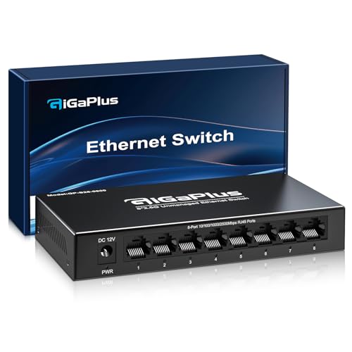 8 Port 2.5Gb Unmanaged Ethernet Switch With 8* 2.5G Base-T Ports. 2.5Gbps Network Switch For 2.5Gbps Nas/Pc, Wifi6 Router, Wireless Ap. Fanless Design, Plug And Play