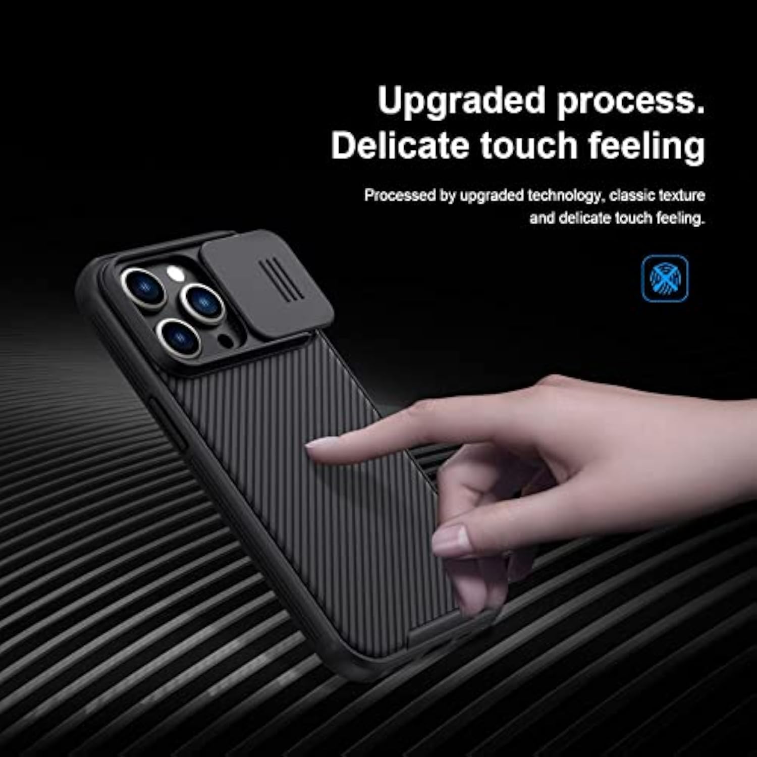 iPhone 14 Pro Max Polycarbonate Protective Case with Camera Cover - Black