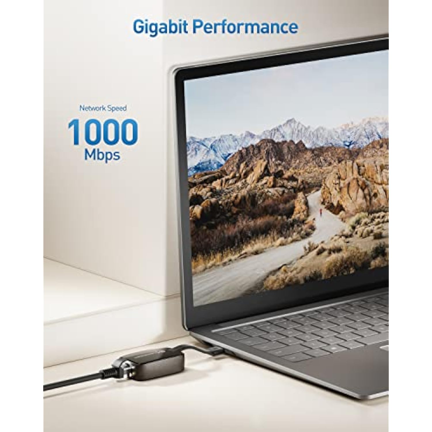 Cable Matters Foldable USB C to Ethernet Adapter Gigabit for Business Travel,