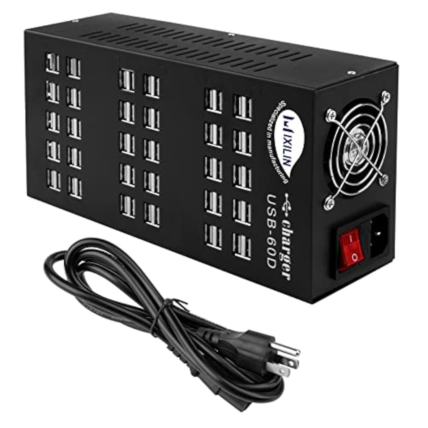 Usb Charging Station, 60 Port 300W/60A,Intelligent Protection,Multiport Usb Charger Station For Smartphone Tablets School Hotel