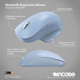 Bluetooth Ergonomic Mouse Designed By Microsoft Two Thumb Buttons, Easy To Grip Thumb Rest, Precision Tracking, Connects 3 Devices, 15 Month Battery Life, Pcs/Laptops (Pastel Blue)