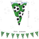 32.8 Ft Soccer Pennant Banner for Soccer Birthday Party Celebrations