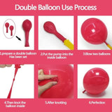 Pink & Rose Red Balloon Garland Kit with Macaron Orange Double-Stuffed Balloons for Parties