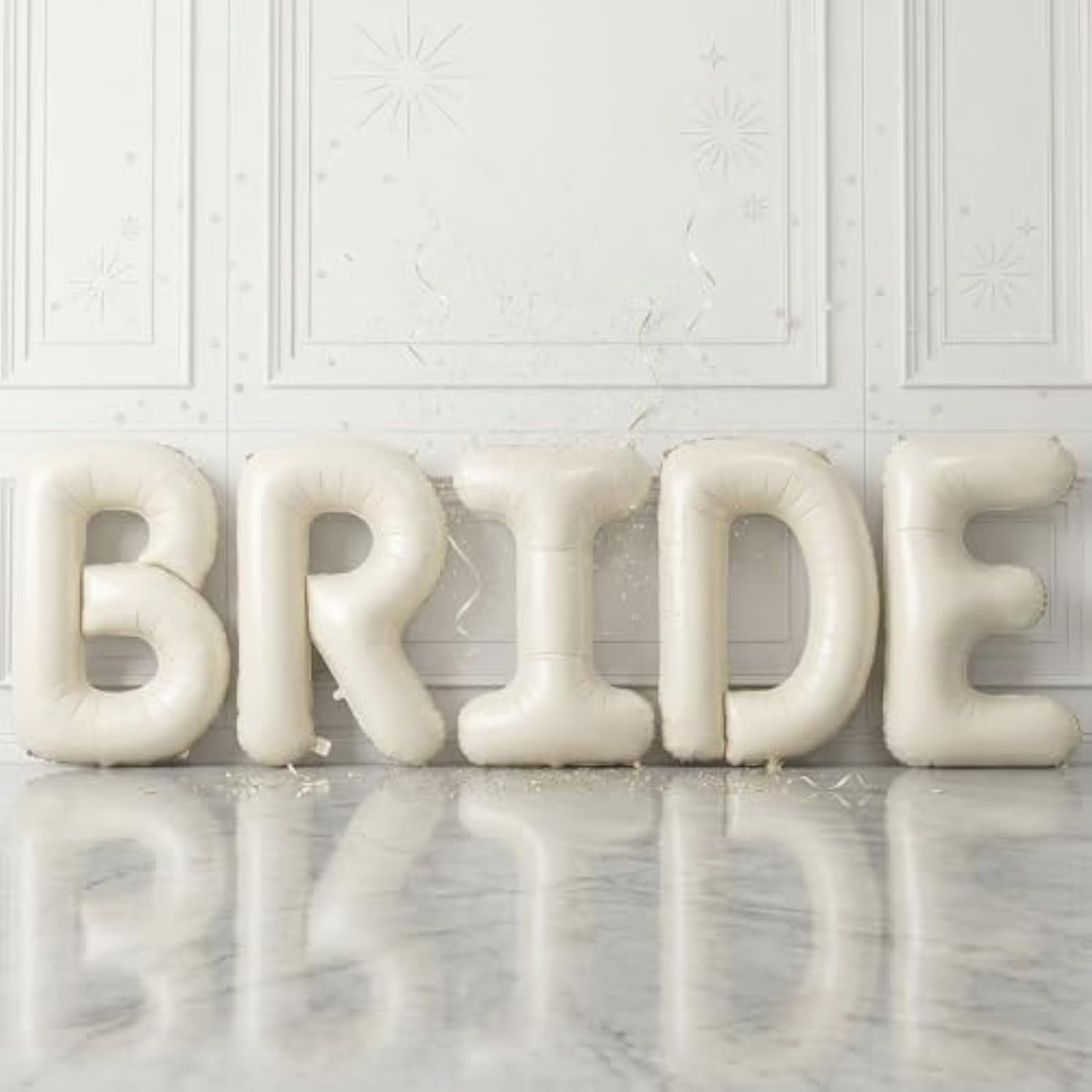 40 Inch Bride Letter Balloons, Big Cream Bride Foil Balloons, 5 Pcs Giant Foil Large Aluminum Balloon Helium For Wedding Bridal Shower Anniversary Engagement Bachelorette Party Decoration