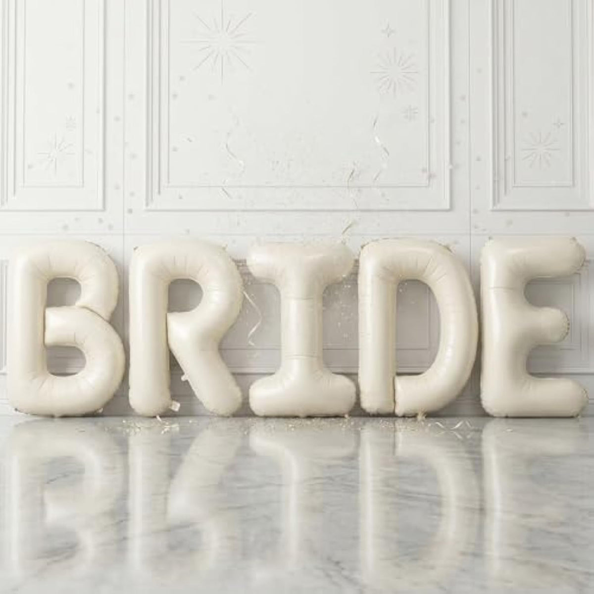 40 Inch Bride Letter Balloons, Big Cream Bride Foil Balloons, 5 Pcs Giant Foil Large Aluminum Balloon Helium For Wedding Bridal Shower Anniversary Engagement Bachelorette Party Decoration