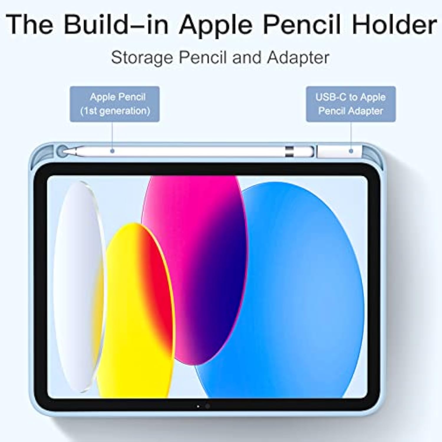 Compatible With (A16) 11Th Generation Case 11 Inch 2025, For 10Th Generation Case 10.9 Inch 2022 With Pencil Holder, Slim Trifold Stand Protective Cover With Soft Tpu Back, Sky Blue