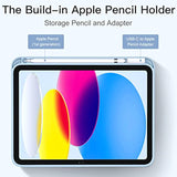 Compatible With (A16) 11Th Generation Case 11 Inch 2025, For 10Th Generation Case 10.9 Inch 2022 With Pencil Holder, Slim Trifold Stand Protective Cover With Soft Tpu Back, Sky Blue