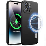 JETech Magnetic Silicone Case for iPhone 14 Pro Max 6.7-Inch, Compatible with MagSafe, Phone Cover with Camera Lens Full Protection (Black)